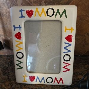 I Love Mom Multicolor Ceramic Picture Frame